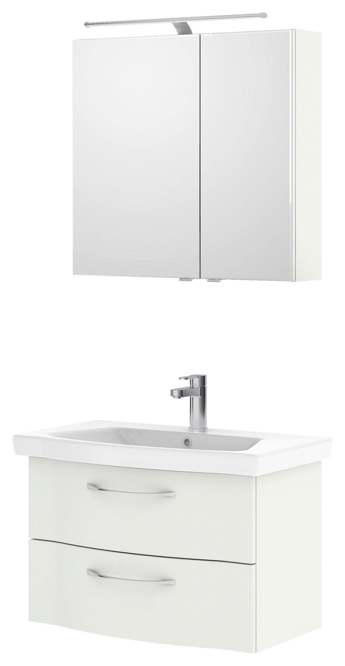 BADEZIMMER 3-teilig  in 82 cm  - Chromfarben/Weiß Hochglanz, KONVENTIONELL, Glas/Holzwerkstoff (82cm) - Pelipal