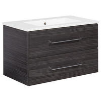 WASCHTISCHKOMBI 82 cm  - Dunkelbraun/Silberfarben, MODERN, Keramik/Holzwerkstoff (82cm) - MID.YOU