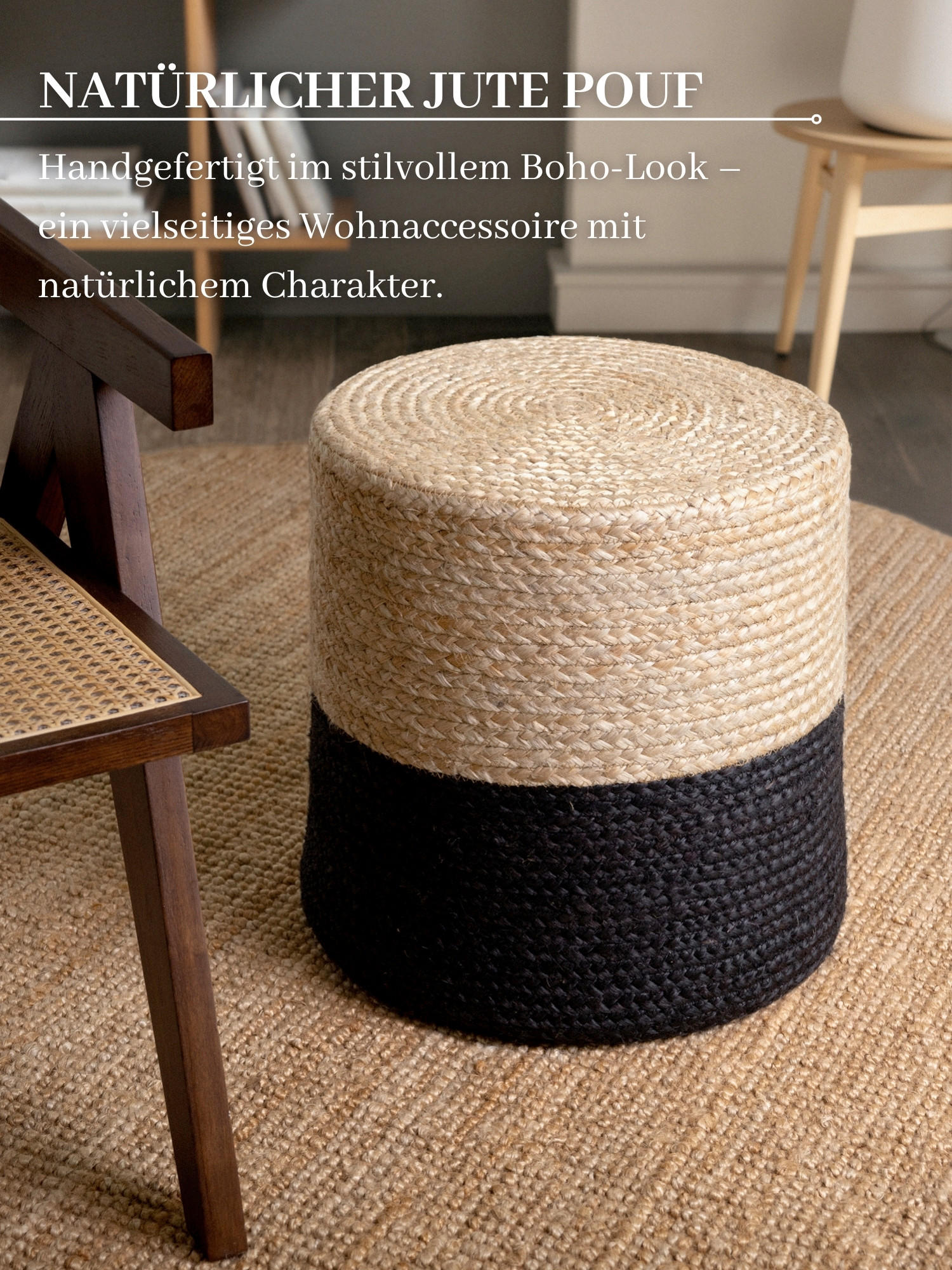 POUF Struktur Uni 40/40/40 cm  - Goldfarben/Schwarz, Design, Textil (40/40/40cm)