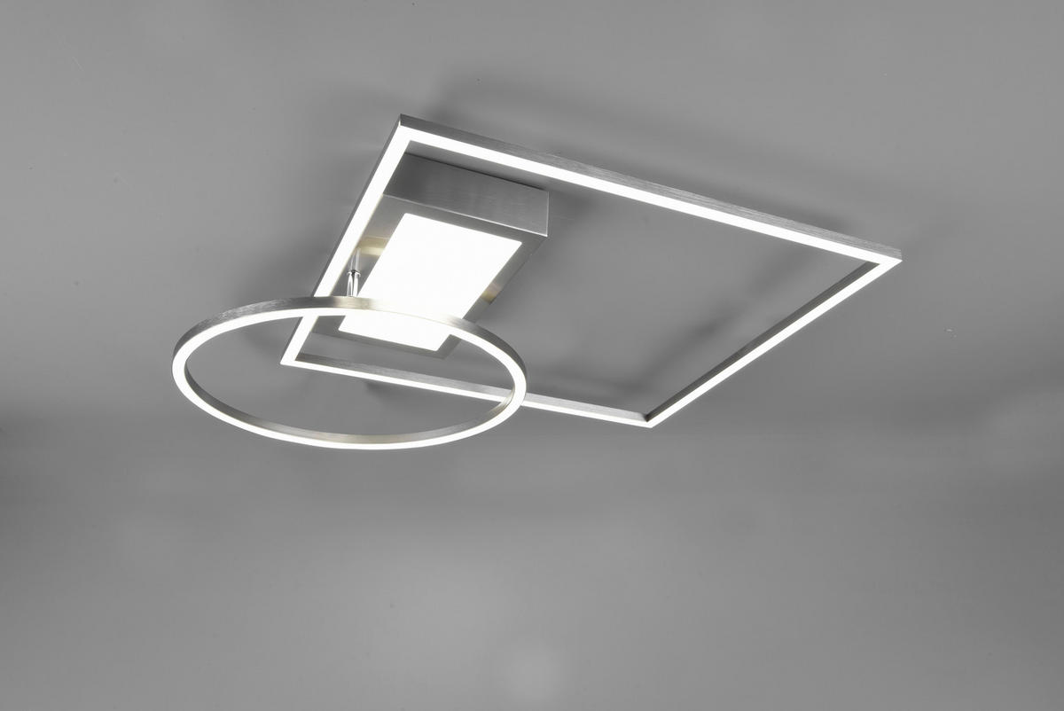 PLAFONIERĂ CU LED - culoare nichel, Design, metal (64,5/9,0/86,5cm)