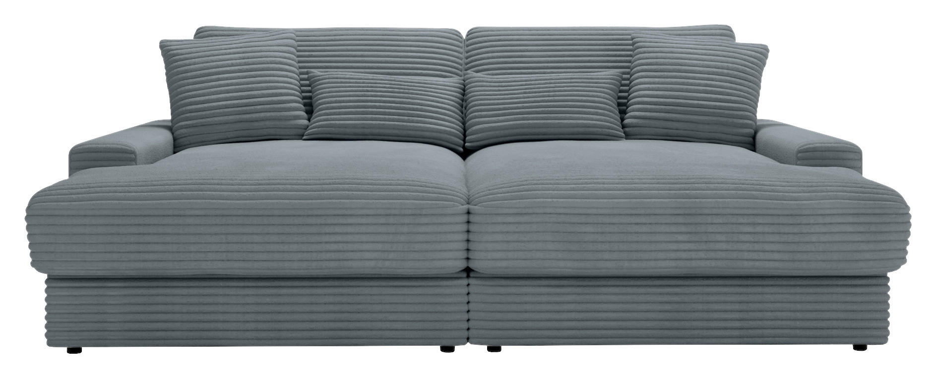 BIGSOFA in Cord Grau  - Schwarz/Grau, MODERN, Kunststoff/Textil (230/85/190cm) - Carryhome
