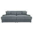 BIGSOFA in Cord Grau  - Schwarz/Grau, MODERN, Kunststoff/Textil (230/85/190cm) - Carryhome