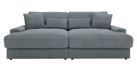 BIGSOFA in Cord Grau  - Schwarz/Grau, MODERN, Kunststoff/Textil (230/85/190cm) - Carryhome