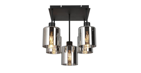 DECKENLEUCHTE Elia 36/36/40 cm  - Schwarz, Design, Glas/Metall (36/36/40cm) - Novel