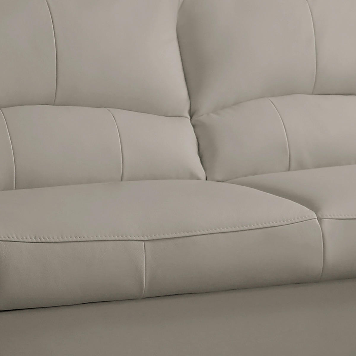 ECKSOFA in Lederlook Echtleder Platinfarben  - Platinfarben/Schwarz, Design, Leder/Kunststoff (227/168cm) - Livetastic