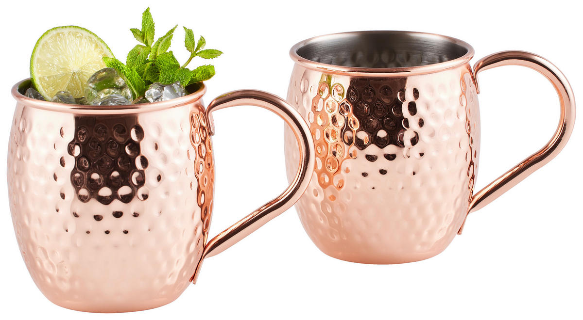 MOSCOW MULE 2ER SET  - Kupferfarben, Trend, Metall (550ml) - Novel