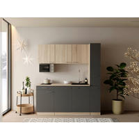 Bucătărie Standard  - culoare lemn stejar/culoare aluminiu, Design, plastic/material pe bază de lemn (180cm) - Respekta