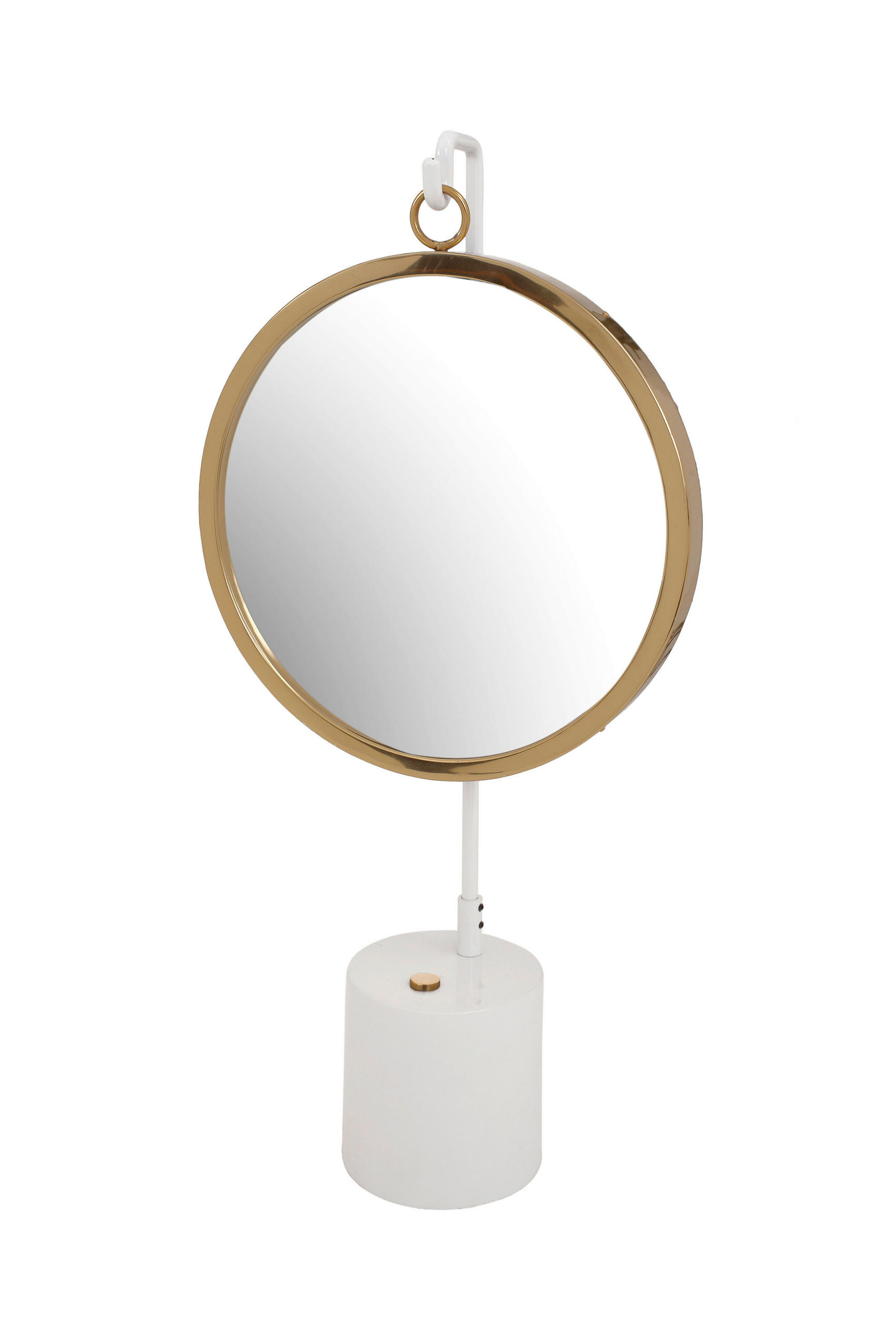 Tischspiegel Eleganca 65 cm Metallrahmen Weiß/Goldfarben