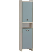 HOCHSCHRANK 40,2/176,3/33 cm  - Pastellblau/Eichefarben, KONVENTIONELL, Holzwerkstoff/Metall (40,2/176,3/33cm) - Stylife