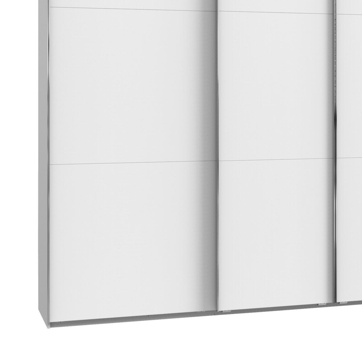 SCHWEBETÜRENSCHRANK  in Weiß  - Chromfarben/Weiß, Basics, Holzwerkstoff/Metall (350/216/65cm) - MID.YOU
