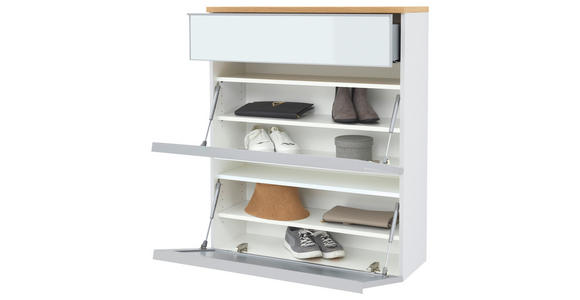 HÄNGESCHUHSCHRANK 84/102/31 cm - Eichefarben/Silberfarben, Design, Glas/Holz (84/102/31cm) - Novel
