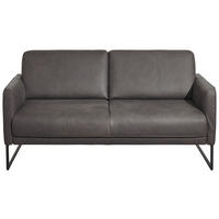 2,5-SITZER Braun Echtleder  - Anthrazit/Braun, Design, Leder/Metall (168/86/93cm) - Johann Jakob
