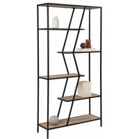 REGAL Schwarz, Eiche Artisan  - Schwarz/Eiche Artisan, Trend, Holzwerkstoff/Metall (93/180/28cm) - Carryhome
