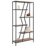 REGAL Schwarz, Eiche Artisan  - Schwarz/Eiche Artisan, Trend, Holzwerkstoff/Metall (93/180/28cm) - Carryhome