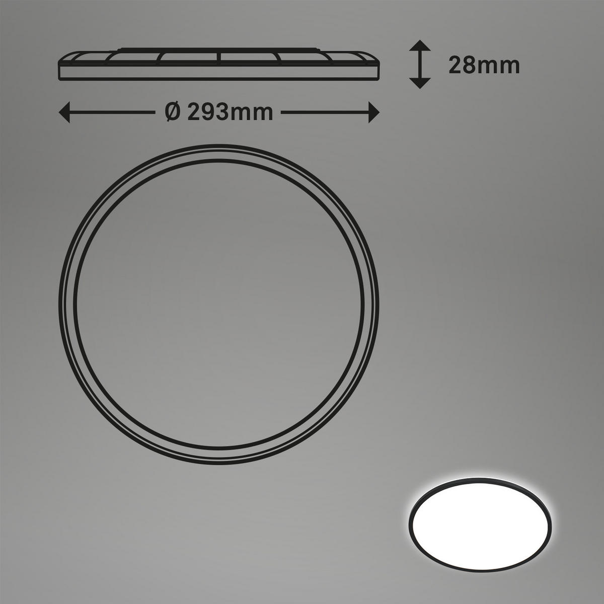 LED-PANEL  Slim 18 W/2400 lm/4000 K/230 V/ - črna, Basics, umetna masa (29,3/2,8cm)