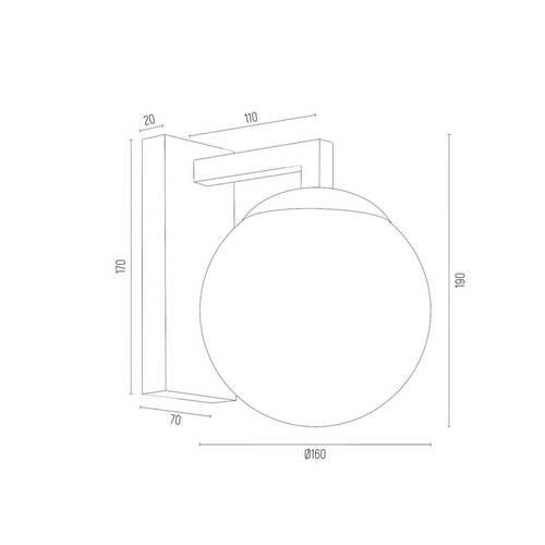 WANDLEUCHTE Argon Aspen 19/20/16 cm   - Weiß, KONVENTIONELL, Glas/Metall (19/20/16cm)