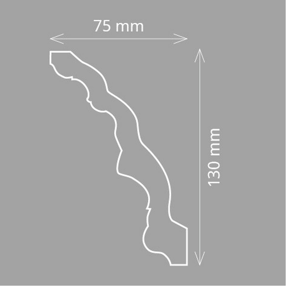ZIERLEISTE 200/7,5/13,0 cm Weiß Kunststoff  - Weiß, Design, Kunststoff (200/7,5/13,0cm)