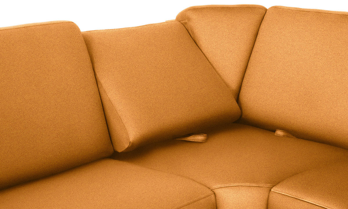 WOHNLANDSCHAFT in Flachgewebe Currygelb  - Chromfarben/Currygelb, Konventionell, Textil/Metall (240/330/163cm) - Beldomo System