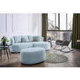 ECKSOFA in Flachgewebe Blau  235/166 cm  - Blau/Schwarz, MODERN, Kunststoff/Textil (235/166cm) - Hom`in
