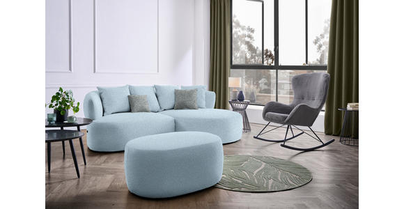 ECKSOFA in Flachgewebe Blau  235/166 cm  - Blau/Schwarz, MODERN, Kunststoff/Textil (235/166cm) - Hom`in
