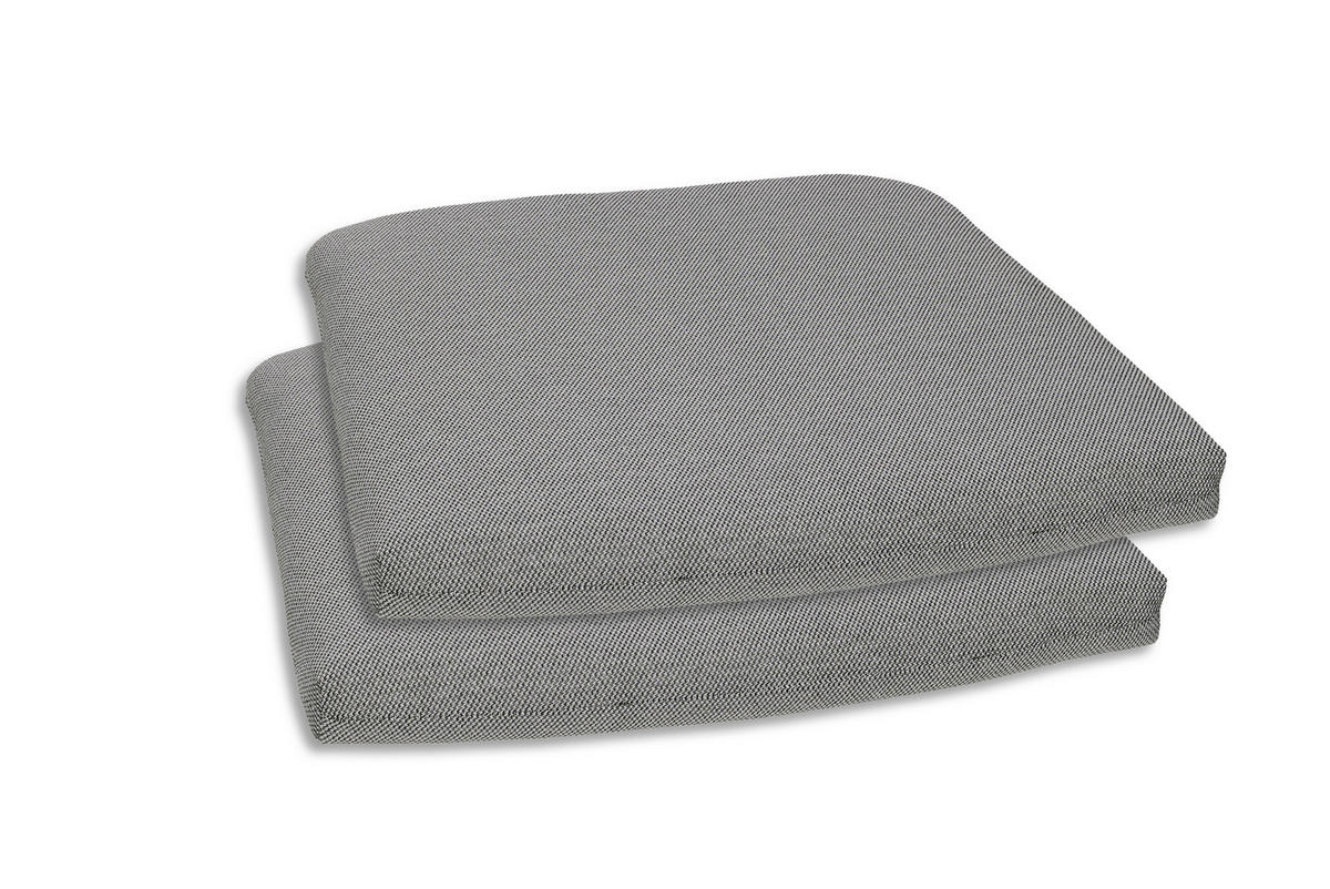 GARTENSITZKISSENSET Uni  - Grau, Basics, Textil (40-47/5/45cm)