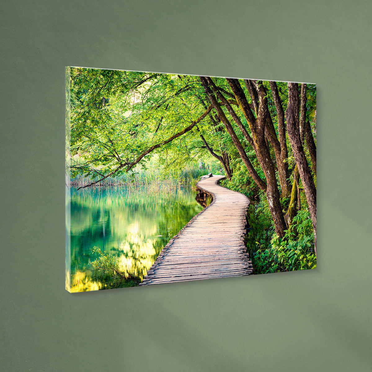 LEINWANDBILD Landschaft & Natur 85/113 cm  - Multicolor/Grün, Basics, Holz/Textil (85/113cm)