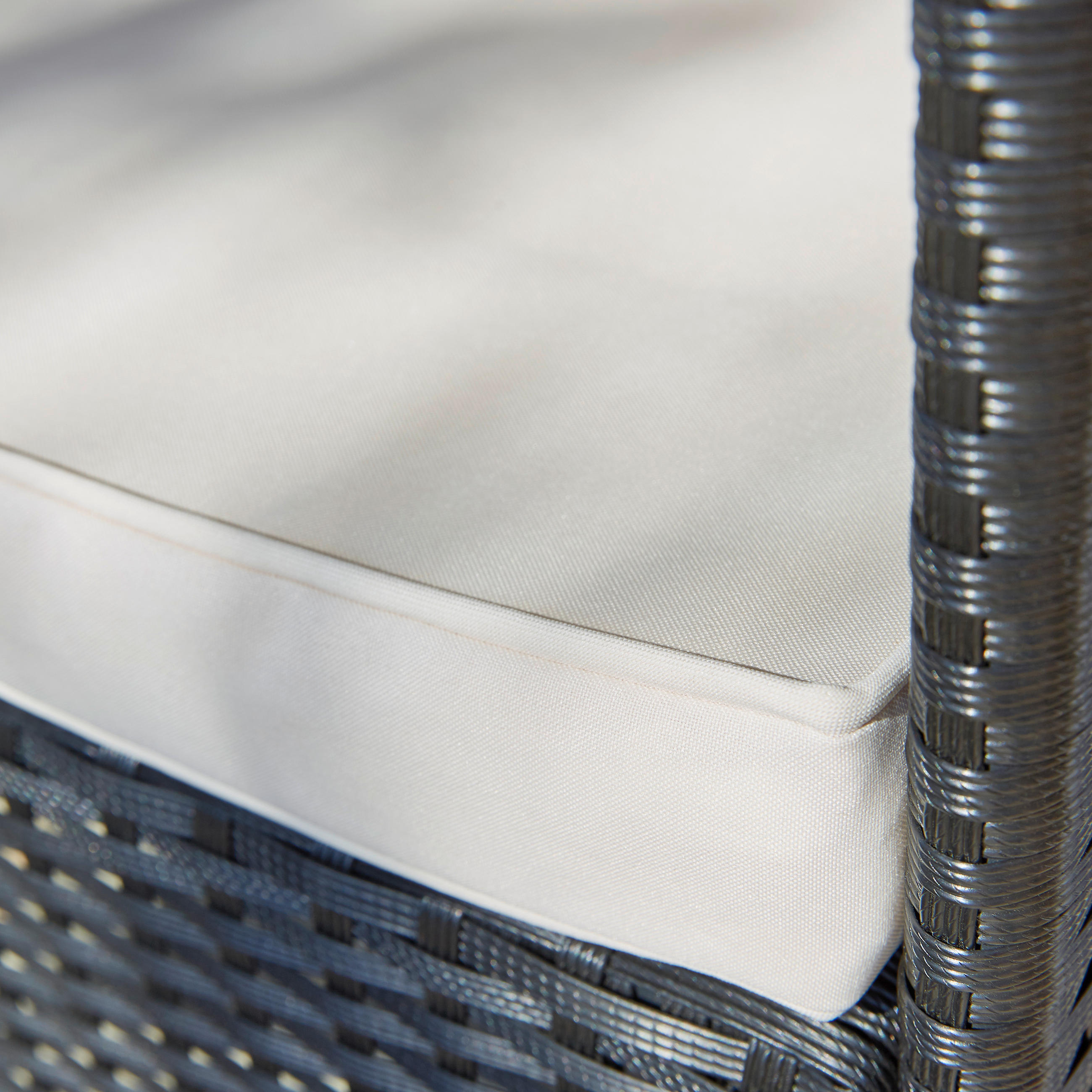 Thumbnail - Ambia Garden Gartenset, Creme, Schwarz, Metall, Kunststoff, Glas, Textil, 7-teilig, Füllung: Schaumstoff, Tisch mit Glas...