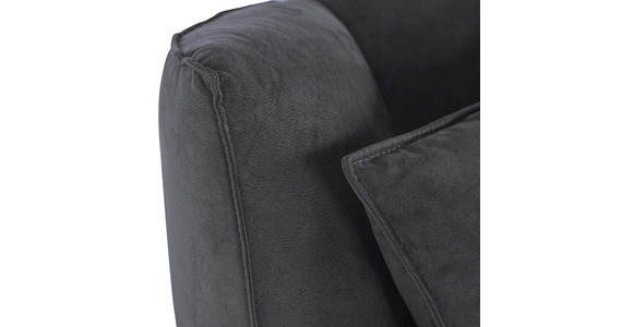 CHAISELONGUE in Mikrofaser Anthrazit  - Anthrazit/Schwarz, Design, Textil/Metall (190/90/95cm) - Carryhome