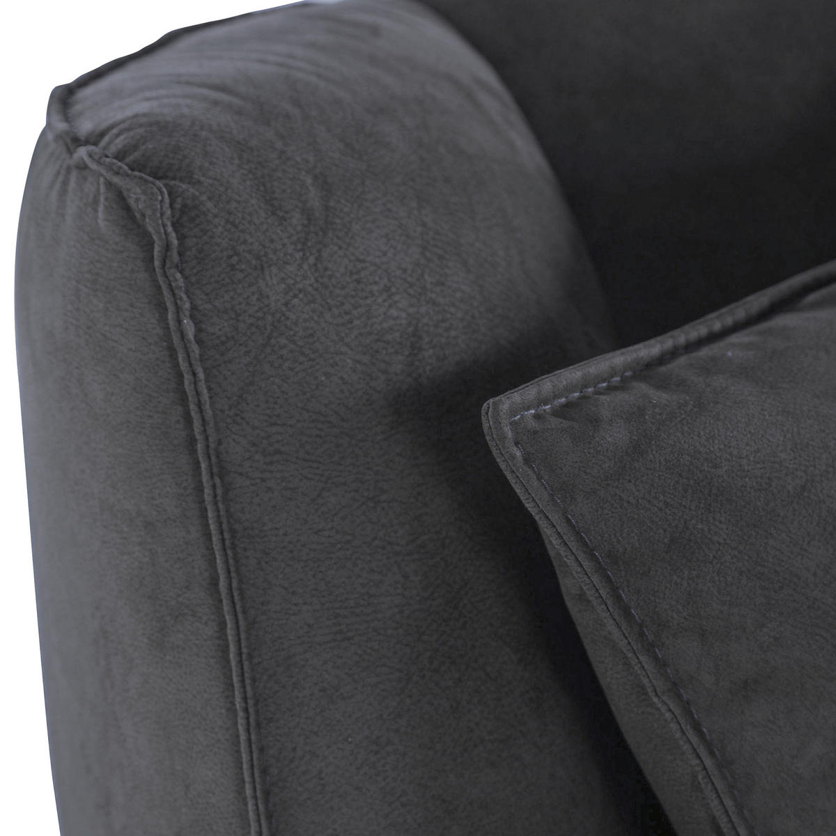 CHAISELONGUE TABALUGA Mikrofaser Anthrazit  - Anthrazit/Schwarz, Design, Textil/Metall (190/90/95cm) - Carryhome
