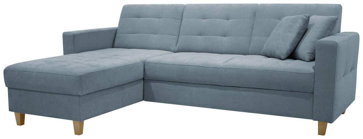 HÖRNSOFFA i chenille gråblå  - gråblå/naturfärgad, Design, trä/textil (160/231cm) - Livetastic