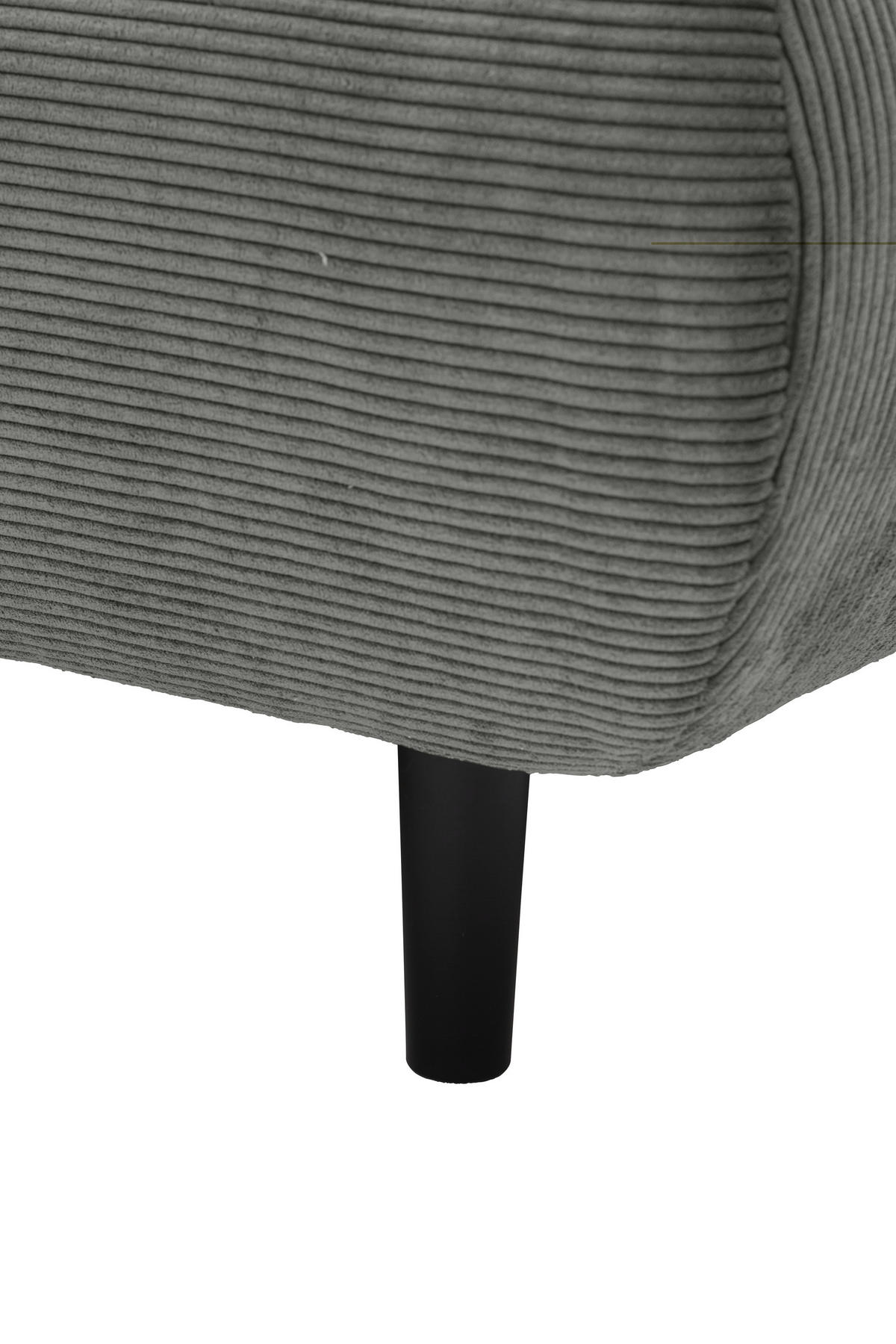 ECKSOFA Ottomane links, Eckteil  Grau Feincord  - Schwarz/Grau, Design, Holz/Textil (215/288cm) - Pure Home Lifestyle