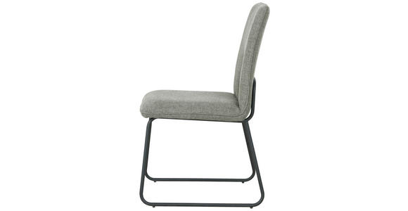 STUHL in Eisen Leinenoptik Metall, Textil - Schwarz/Grau, Design, Textil/Metall (48/86/59cm) - Xora