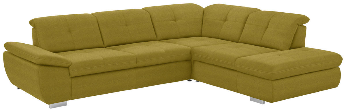 ECKSOFA in Mikrofaser Grün  - Grün, Design, Textil/Metall (318/260cm) - Beldomo Speed