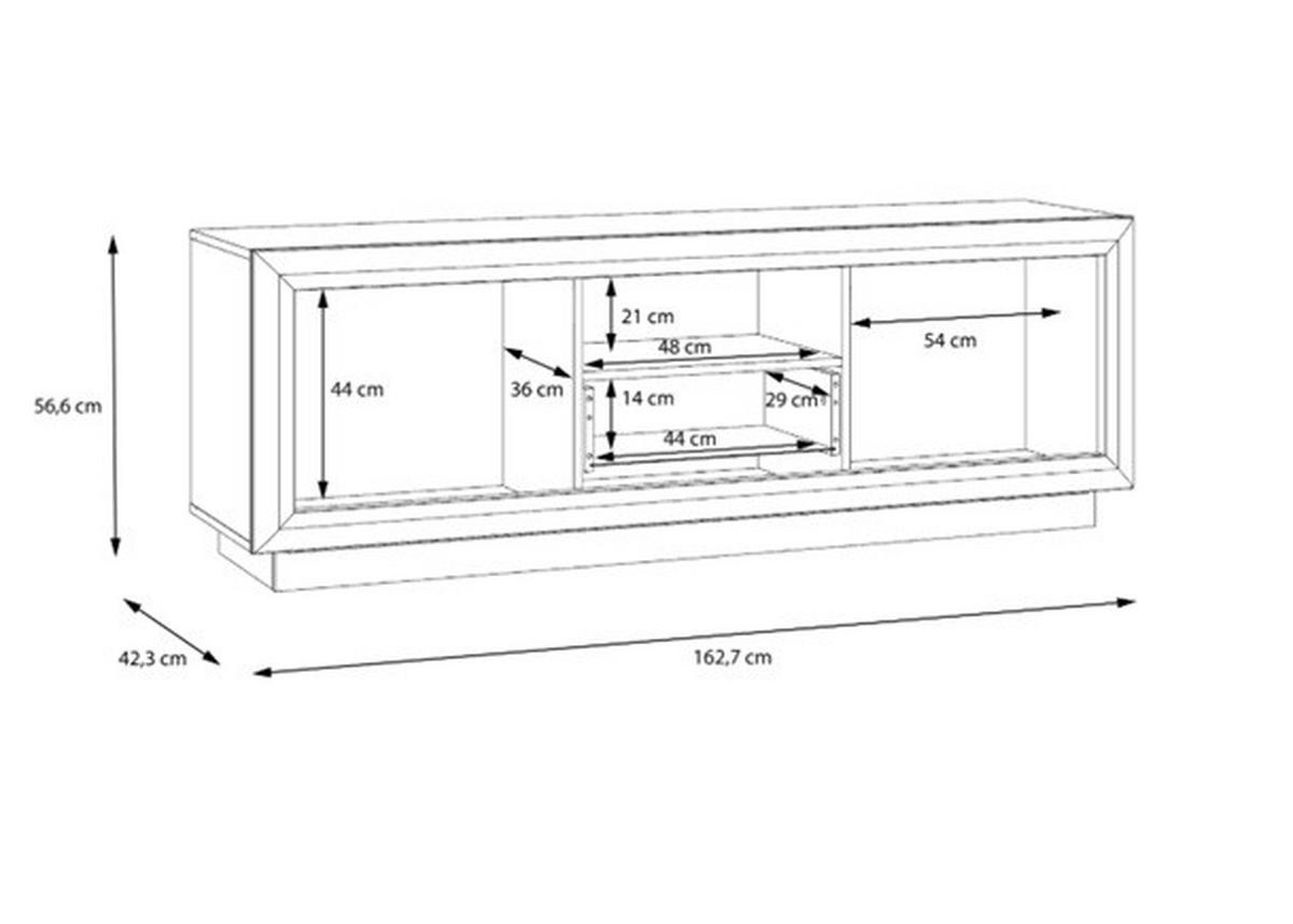 MEDIABÄNK svart, ekfärgad  162,7/56,2/42,3 cm  - svart/ekfärgad, Design, metall/trämaterial (162,7/56,2/42,3cm) - Xora