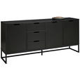 SIDEBOARD in 180/79/40 cm - Anthrazit/Schwarz, Design, Holzwerkstoff/Metall (180/79/40cm) - Novel