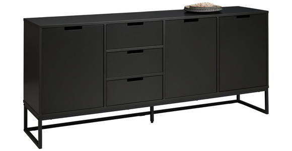 SIDEBOARD in 180/79/40 cm - Anthrazit/Schwarz, Design, Holzwerkstoff/Metall (180/79/40cm) - Novel