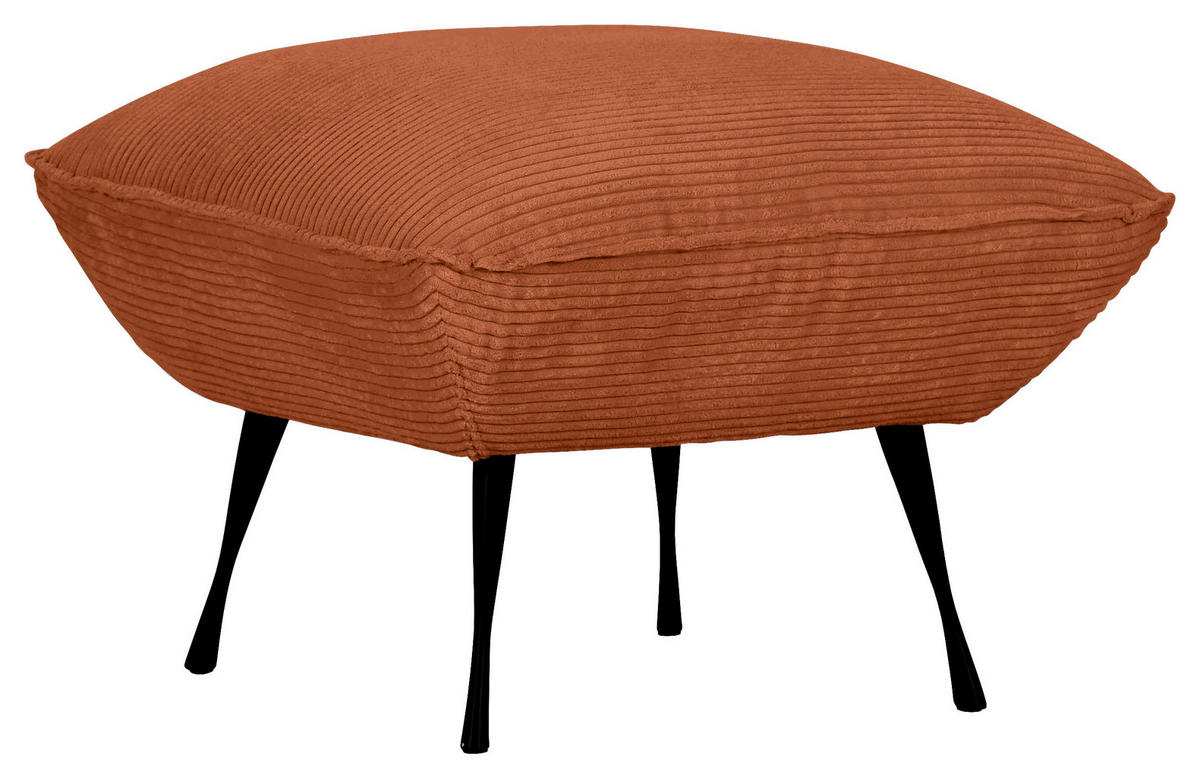 HOCKER in Textil Rostfarben  - Rostfarben/Schwarz, Konventionell, Textil/Metall (60/49/53cm) - MID.YOU