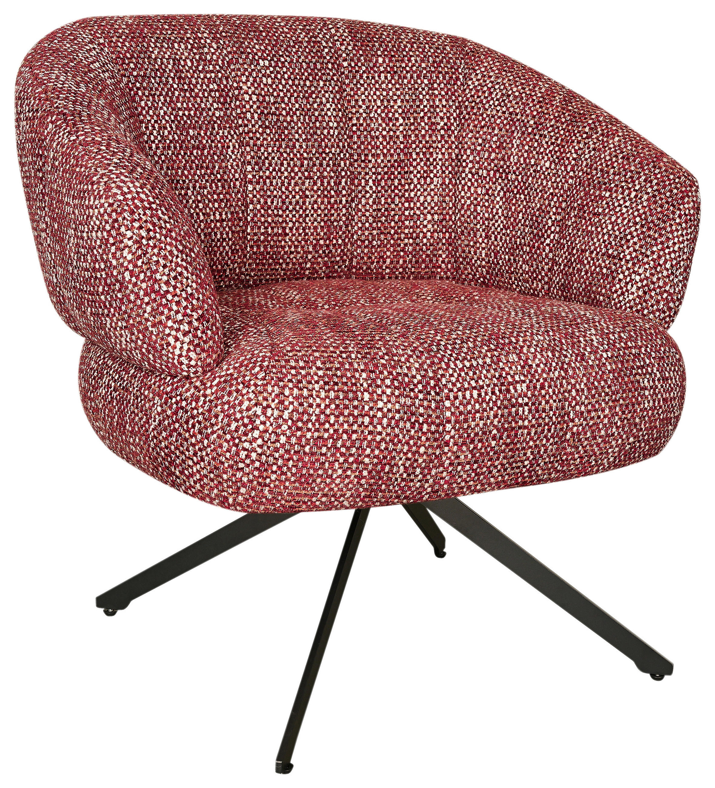 FÅTÖLJ i metall, textil röd, svart  - röd/svart, Design, metall/textil (79/77/70cm) - Stylife