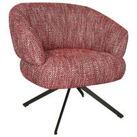 FÅTÖLJ i metall, textil röd, svart  - röd/svart, Design, metall/textil (79/77/70cm) - Stylife