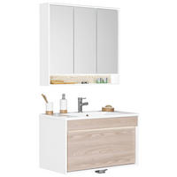 BADEZIMMER  in 90 cm  - Eschefarben/Weiß, KONVENTIONELL, Glas/Holzwerkstoff (90cm) - Voleo