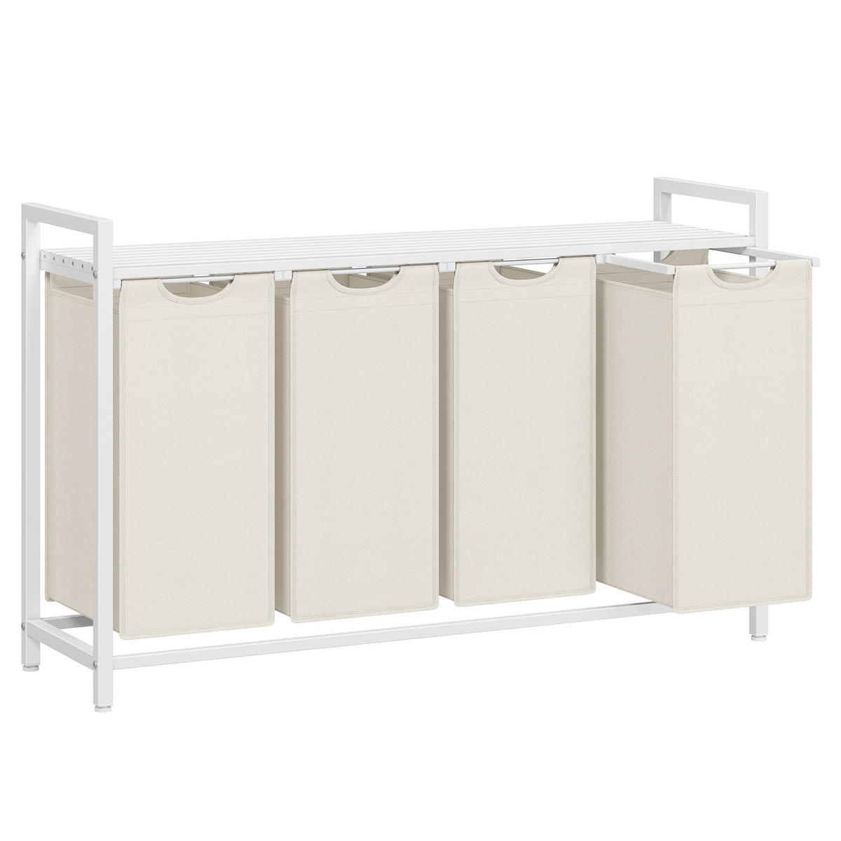 WÄSCHEKORB - Beige/Weiß, Trend, Holzwerkstoff/Textil (116/72/33cm) - MID.YOU