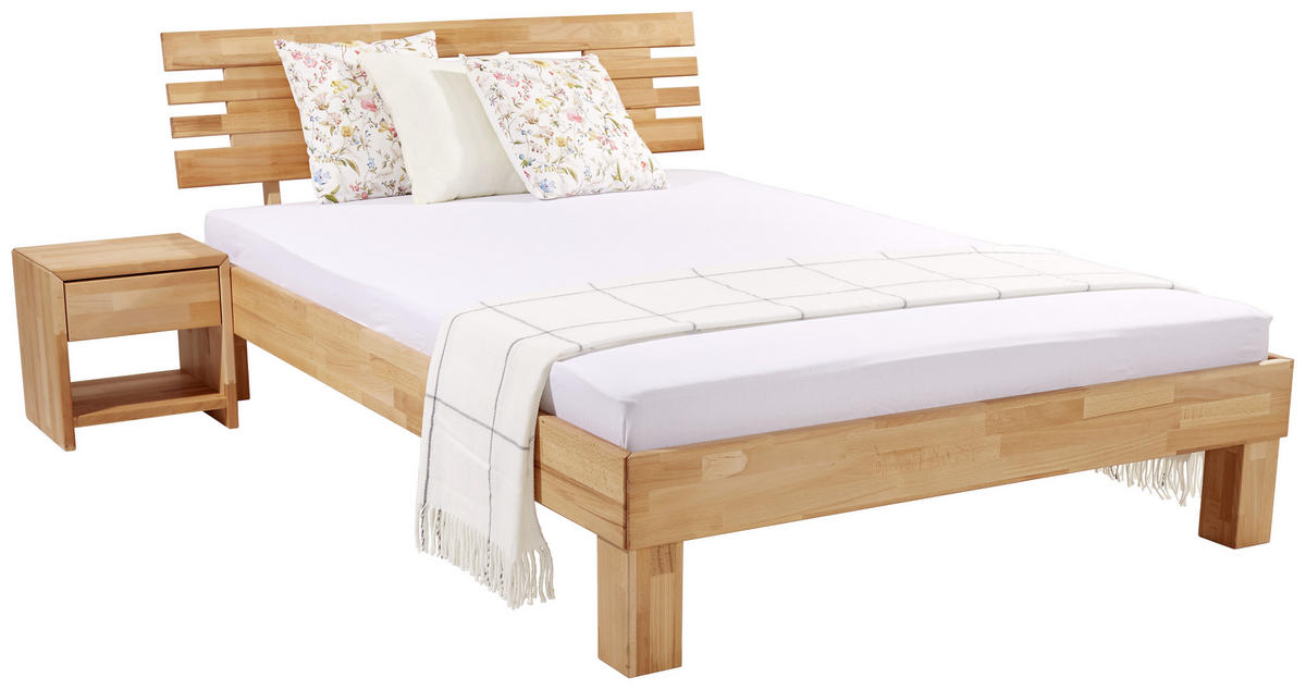 BETT 140/200 cm  in Kernbuche  - Kernbuche, KONVENTIONELL, Holz (140/200cm) - Boxxx
