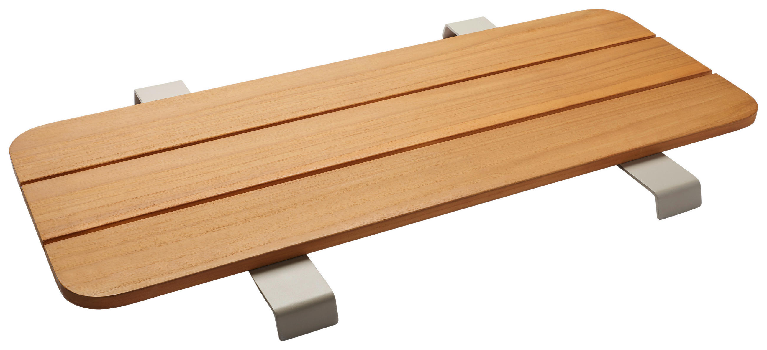 EINLEGEPLATTE Teakholz massiv Teakfarben, Greige  - Greige/Teakfarben, Basics, Holz/Metall (84/48/5cm) - Stern