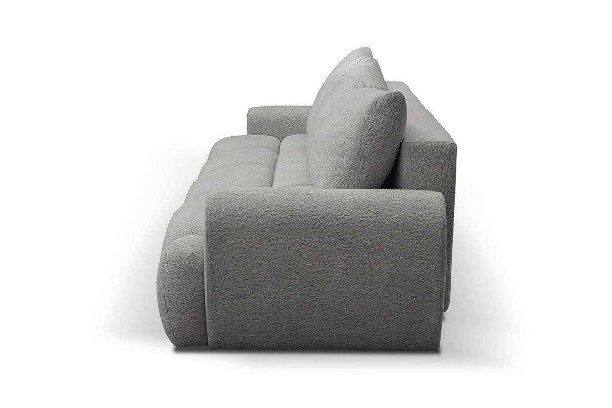 SCHLAFSOFA ALBA in Struktur Hellgrau  - Hellgrau/Schwarz, Design, Holz/Holzwerkstoff (242/93/104cm) - MID.YOU
