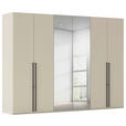 DREHTÜRENSCHRANK 301/223/61 cm,  in Champagner, 6-türig  - Chromfarben/Champagner, Basics, Glas/Holzwerkstoff (301/223/61cm) - Novel