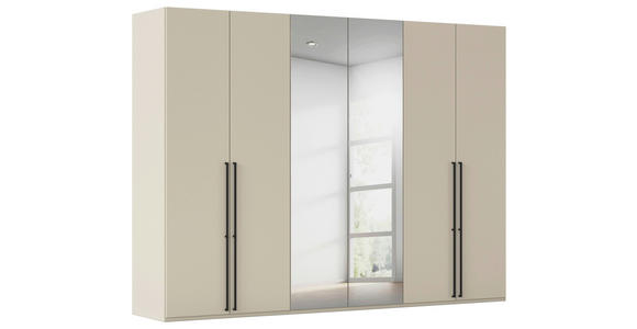 DREHTÜRENSCHRANK 301/223/61 cm,  in Champagner, 6-türig  - Chromfarben/Champagner, Basics, Glas/Holzwerkstoff (301/223/61cm) - Novel