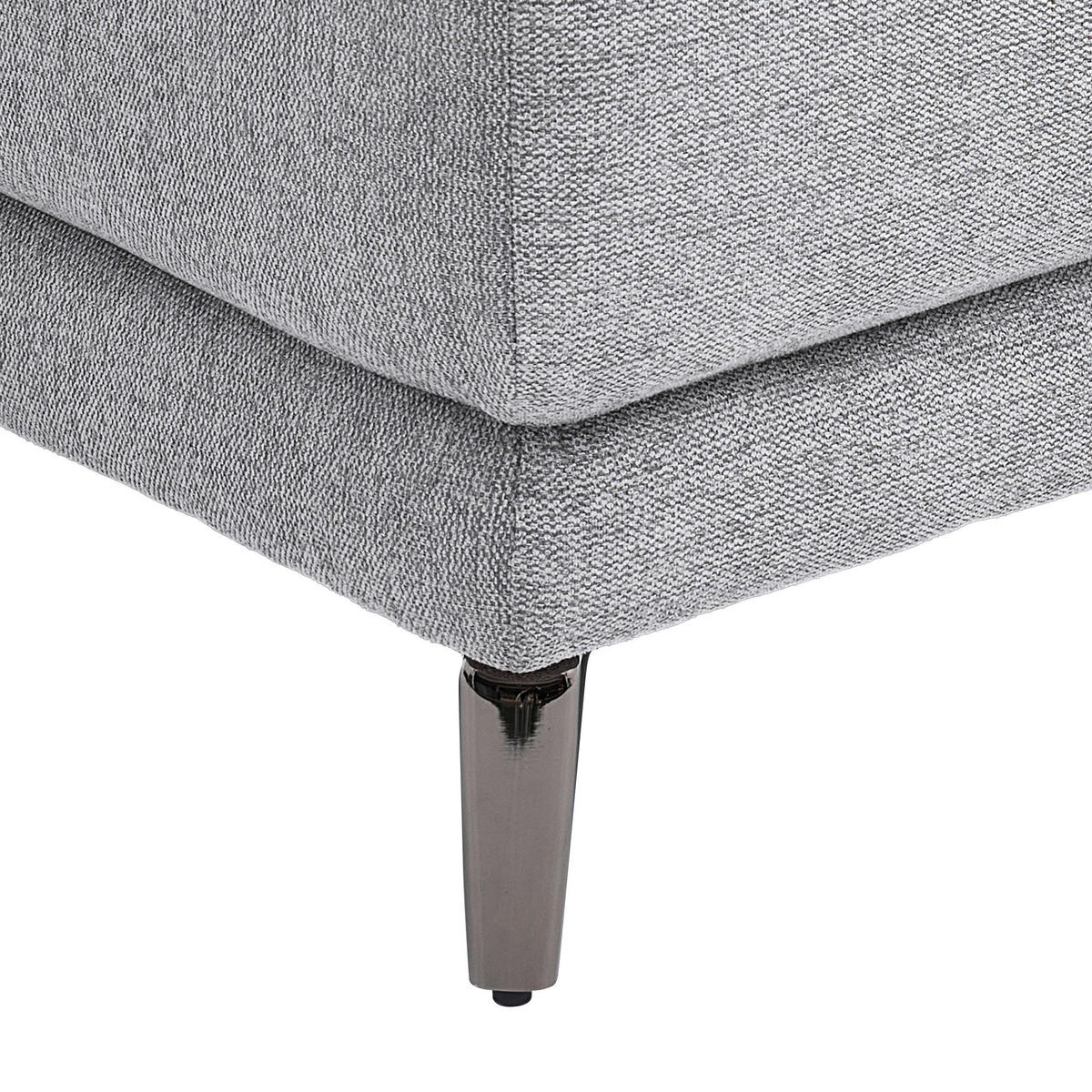 ECKSOFA Dunkelgrau Webstoff  - Chromfarben/Dunkelgrau, Design, Textil/Metall (168/272cm) - Carryhome