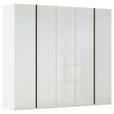 DREHTÜRENSCHRANK 251/223/61 cm,  in Weiß, 5-türig  - Graphitfarben/Weiß, Basics, Glas/Holzwerkstoff (251/223/61cm) - Novel