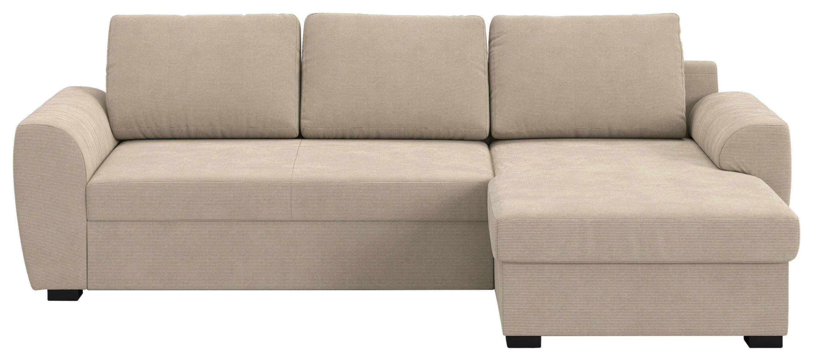 KUTNA GARNITURA tekstil  smeđa   - smeđa/crna, Trend, tekstil/plastika (253/154cm) - MID.YOU