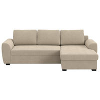 KUTNA GARNITURA tekstil  smeđa   - smeđa/crna, Trend, tekstil/plastika (253/154cm) - MID.YOU